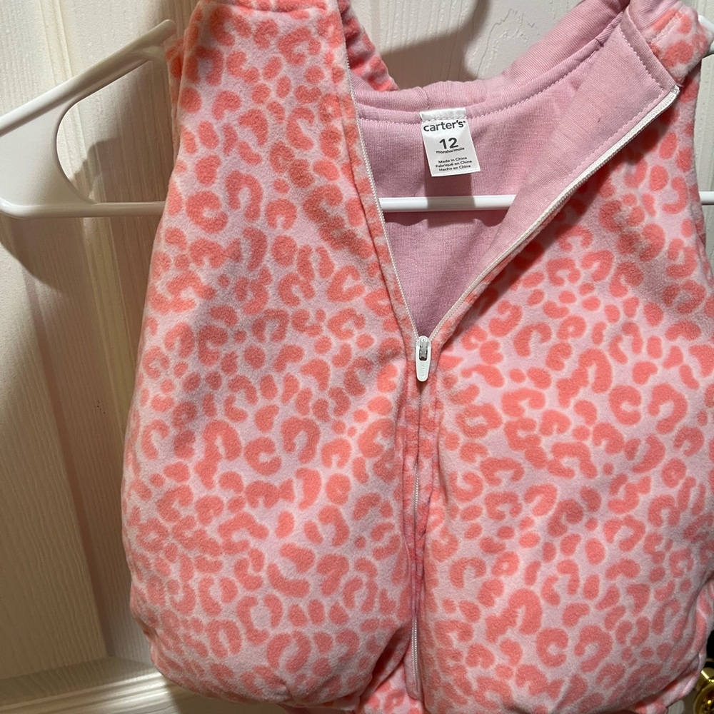 Carter's Pink Animal Print Baby Cat Outfit